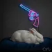 Custom Neon | Revolver Design Neon Sign | 24x20 | Hot Pink and Ice Blue 2