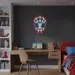 Custom Neon | Abstract Mask with Web and Eyes Neon Sign | 20x15 | Red White Light Blue 1