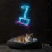 Custom Neon | Hammer Design Neon Sign | 22x14 | Ice Blue and Magenta Neon Sign 2
