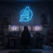 Custom Neon | A Neon Sign | 17x19 | Ice Blue Neon Sign for Home Bar Bedroom Man Cave 1