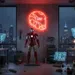 Custom Neon | Helmet Design Neon Sign | 18x17 | Red Bright Neon Sign for Room Decor 2