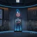 Custom Neon | Hero with Shield Neon Sign | 22x12 | Ice Blue Red White 2