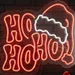 Custom Neon | Ho Ho Ho Neon Sign with Santa Hat Design | 21x22 | Red and White 2