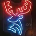 Custom Neon | Reindeer Neon Sign with Antler Design | 23x17 | Red and Blue 2
