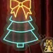 Custom Neon | Christmas Tree Neon Sign with Bow Design | 21x16 | Blue and Yellow 1