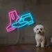 Custom Neon | Shoe Design Neon Sign | 19x24 | Magenta and Cyan Colorful Bright Light 2