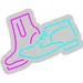 Custom Neon | Shoe Design Neon Sign | 19x24 | Magenta and Cyan Colorful Bright Light 3