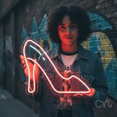 Custom Neon | Shoe Neon Sign | 17x21 | Red Bright Neon Wall Decor for Shoe Lovers