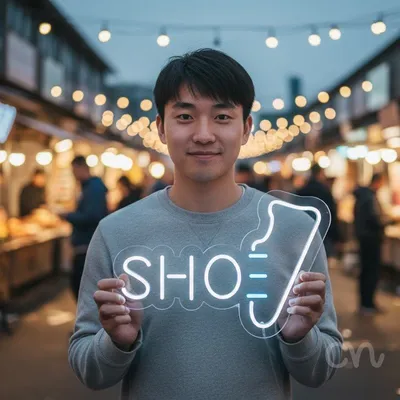 Custom Neon | Shoe Neon Sign | 15x22 | Ice Blue Neon Sign for Shoe Lovers and Decor