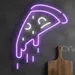 Sad Pizza Neon Sign 21x17, LED Neon Flex Wall Light, Plug-in Battery Free Pizza Neon Decor for Pizzeria, Restaurant, Bar, Cafe, Kitchen, Party Decor, Durable Vibrant Custom Neon Wall Art Light 2