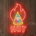 Custom Neon | Hot Pizza Neon Sign with Flame Design | Vibrant Multicolor LED Flex Wall Light for Restaurants, Cafes, Bars, and Home Decor | 22x13 | Durable Plug-In Design 2