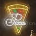 Custom Neon | Pizza Slice Neon Sign | Pizza | Text | Yellow, Red, and Green | 23x20 2