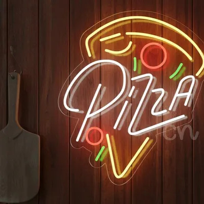 Custom Neon | Pizza Neon Sign | 22x20 | Yellow Red Green White