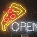 Custom Neon | Pizza Open Neon Sign | Vibrant Multicolor LED Wall Decor for Restaurants, Cafes, Bars, and Shops | 18x24 | Yellow Red White | Energy-Efficient Plug-In Neon Flex Light 1