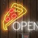 Custom Neon | Pizza Open Neon Sign | Vibrant Multicolor LED Wall Decor for Restaurants, Cafes, Bars, and Shops | 18x24 | Yellow Red White | Energy-Efficient Plug-In Neon Flex Light 2