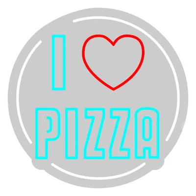 I Pizza Neon Sign with Cafe Style Decor