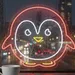 Custom Neon | Joyful Penguin Neon Sign | 20x24 inches | Red, White & Yellow 1