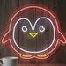 Custom Neon | Joyful Penguin Neon Sign | 20x24 inches | Red, White & Yellow 2