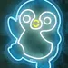 Custom Neon | Serene Penguin Neon Sign | 22x16 inches | Blue, White & Yellow 2