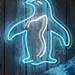 Custom Neon | Playful Penguin Neon Sign | 21x20 inches | Blue & White 1