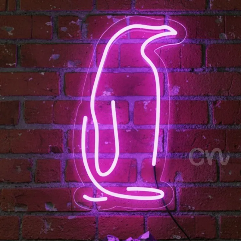 Custom Neon | Purple Penguin Neon Sign | 19x11 inches