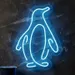 Custom Neon | Simple Penguin Neon Sign | Minimalist LED Neon Flex Wall Light | 22x16 inches | Blue & White Animal Design | Bedroom, Kids Room, Bar, Cafe & Home Decor | Plug & Play 1