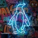 Custom Neon | Simple Penguin Neon Sign | Minimalist LED Neon Flex Wall Light | 22x16 inches | Blue & White Animal Design | Bedroom, Kids Room, Bar, Cafe & Home Decor | Plug & Play 2
