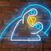 Custom Neon | Quirky Bird Neon Sign | Energy Efficient LED Neon Flex Wall Decor | Fun Animal Light Art | Easy Plug & Play Installation | 17x24 inches | Blue, White & Yellow 2