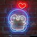 Custom Neon | Love Penguin Neon Sign | 22x16 inches | Blue White Red 1