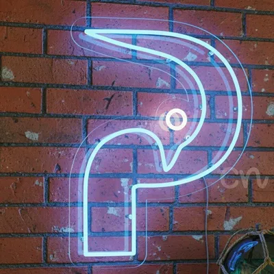 Custom Neon | Question Mark Neon Sign | 20x15 inches | Blue & White