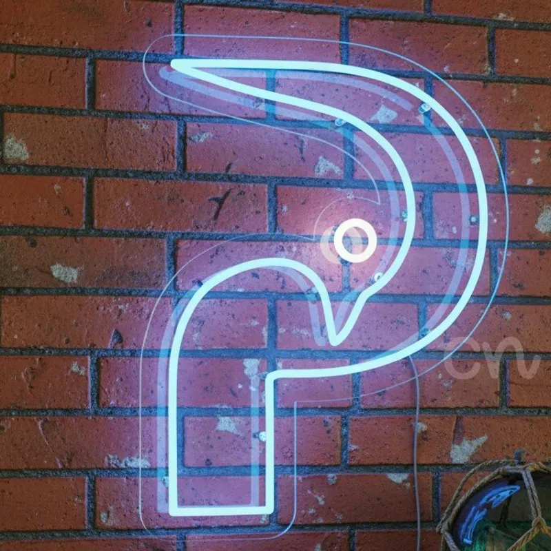 Custom Neon | Question Mark Neon Sign | 20x15 inches | Blue & White