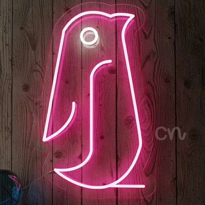 Custom Neon | Pink Penguin Neon Sign 21x13 Inch