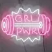 Custom Neon | GRL PWR Barbell Neon Sign with Dumbbell Design | 18x24 | Pink,white 2