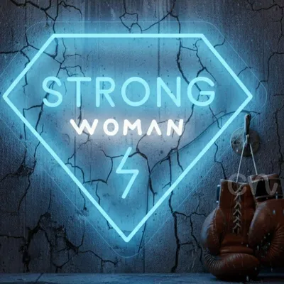Custom Neon | Strong Woman Neon Sign | Blue & White | 19x22