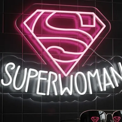 Custom Neon | Superwoman Neon Sign | Custom Pink & White | 17x24