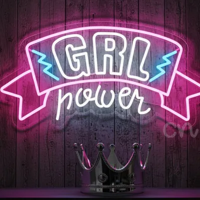 Custom Neon | Custom Neon|12x25 GRL Power Neon Sign | Pink