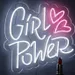Custom Neon | 20x21 Girl Power Neon Sign with Pink Hearts | LED Wall Art for Feminine Empowerment Decor | Modern Energy-Efficient LED Light for Bedroom, Office, | Bold Statement Glow Sign 1