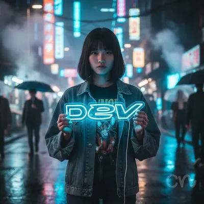 Custom Neon | Dev Neon Sign | 6x24 | Ice Blue Neon Sign for Home & Bar Decor