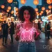 Custom Neon | Jaya Neon Sign | 21x24 | Hot Pink Decorative Neon Sign Lighting 1