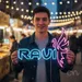 Custom Neon | Ravi Neon Sign | 20x24 | Blue Pink Neon Sign for Home and Bar Decor 1