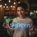 Custom Neon | Shreya Neon Sign | 12x24 | Light Blue, Green, Orange Neon Sign 1