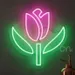 Custom Neon | Pink and Green Floral Neon Sign 18x17 Inch 2