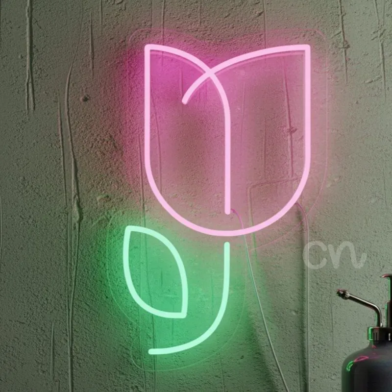 Custom Neon | Floral Neon Sign LED Neon Flex Light | 20x13