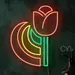 Flower Neon Sign LED Neon Flex Wall Light – Red Yellow Floral Neon Decor, Plug-In Flexible LED Flower Sign for Bedroom, Living Room, Shop, Party, Wedding, Bar, Gaming Room | Custom Neon Art 1