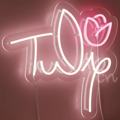 Custom Neon | Pink Tulip Neon Sign LED Neon Flex Wall Light | 18x18