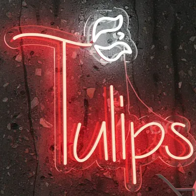 Custom Neon | Red Tulips Neon Sign LED Neon Flex Wall Light | 21x23