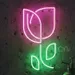 Custom Neon | Flower Neon Sign LED Wall Light | Pink & Green | 21x12 1