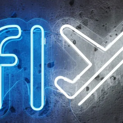 Fly Neon Sign LED Wall Light – Aviation Decor with Airplane Logo | Custom Neon Flex Typography Wordmark | Blue Neon Flight Wall Art for Bedroom, Living Room, Bar, Gaming Room, Travel, Party