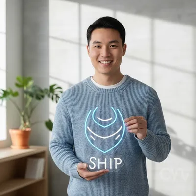 Custom Neon | Ship Neon Sign | 22x15 | Ice Blue Warm White | Perfect for Decor