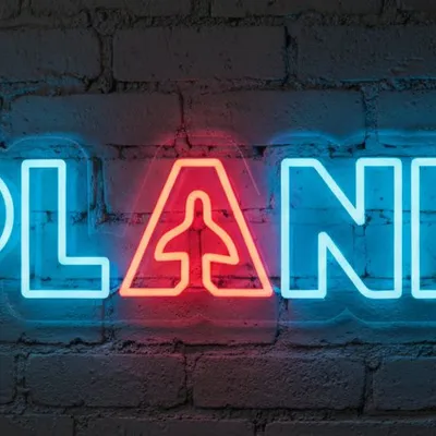 Custom Neon | PLANE Neon Sign Blue Red LED Neon Light Aviation Decor | 7x24